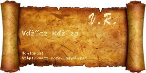 Vácz Róza névjegykártya